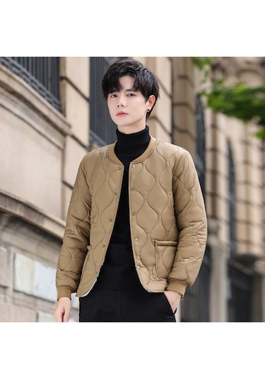 Yeni Sonbahar Kış Pamuklu, Polar Astarlı, Hafif ve Sıcak, Kısa Ve Vücuda Oturan Ceket. Kahverengi