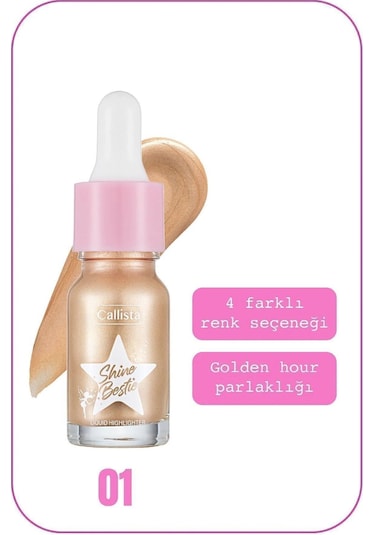 Callista Shine Bestie Highlighter Işıltılı Likit Aydınlatıcı - 01 Glam Pixie