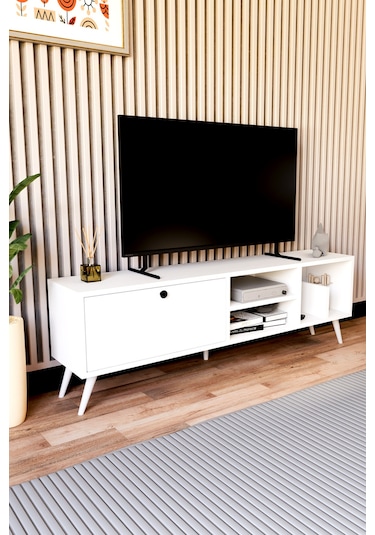 Lena Tv Sehpası, Tv Standı, Televizyon Ünitesi Beyaz