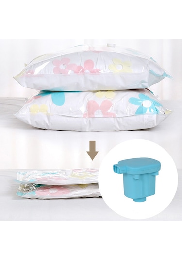 Vkemall Mini Elektrikli Vakum Pompası - Hızlı Ve Kolay Depolama İçin Taşınabilir Vakumlama Cihazı, Mavi, Avrupa Modeli Mavi