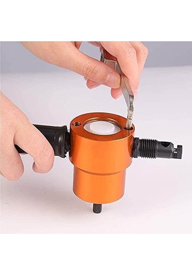 Güç Alet Aksesuarları Çift Kafa Net Nibbler Testere Kesici, 360 Derece Ayarlanabilir Matkap Ekleme Pawer Alet Aksesuarları Set