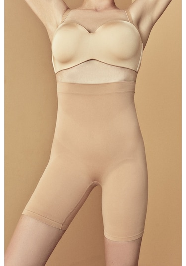 Penti Premium Dikişsiz Seamless Push Up Şort Korse Bej
