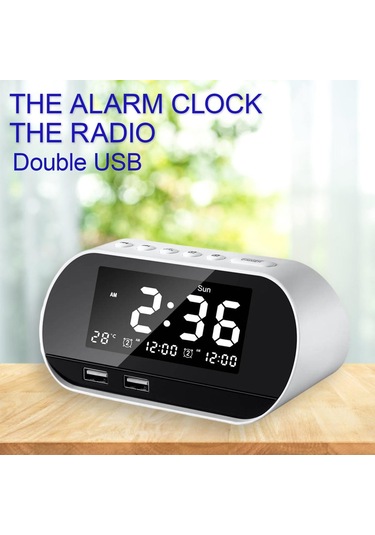 Homyl Hıfı Hoparlör Fm Çift Usb Bağlantı Noktalı Beyaz