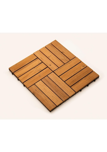 Pafu Sunsoe Fin Çamı Balkon Bahçe Ahşap Yer Döşemesi Karo Deck 30x30 Cm - 10 Adet 0,9m2