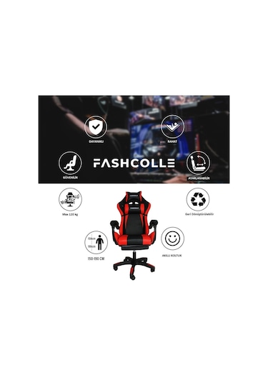 Fashcolle Dynamic Masajlı Oyuncu Koltuğu Kırmızı - Siyah