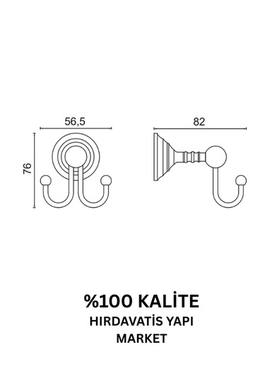 Çelik Banyo Paslanmaz Pirinç Ottoman İkili Askılık Mat Siyah