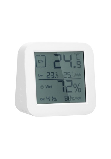 Neevoyu İç Mekan Dijital Termometre-higrometre: Çift Ekranlı Dokunmatik Saat, Sicaklık-nem Ölçer, Pil Hariç Beyaz