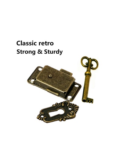 Adet Dolap Kapı Kilidi Antik Kilit Mobilya Mandalı Dekoratif Dolaplar İçin Anahtarlı Kilit Ahşap Kutu Antik Mücevher Makyaj Çantası F