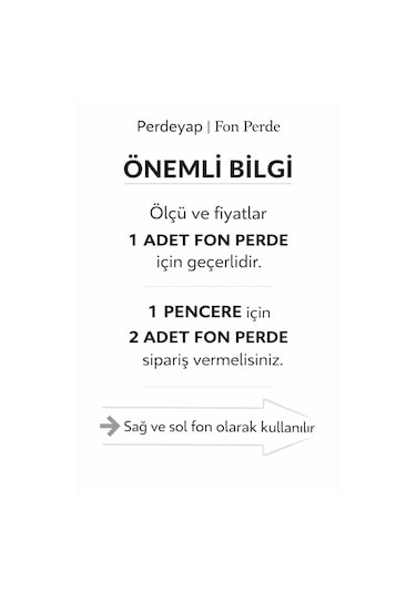 Perdeyap1980 Mint Ada Fon Perde Tek Kanat 1/3 Sık Pile Mint