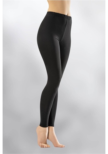 Kadın Siyah Penye Elastan Düz Desensiz Yüksek Bel Tayt Pt SiYAH