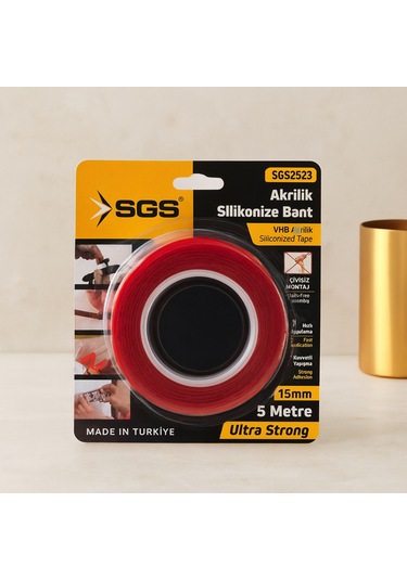 Akrilik Silikonize Çift Taraflı Bant Vhb 15mm X 5yd Standart