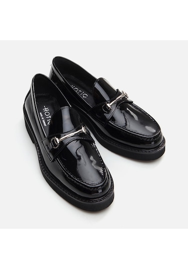 Hotiç Hakiki Deri Siyah Kadın Loafer 01ayh291740a100 Siyah