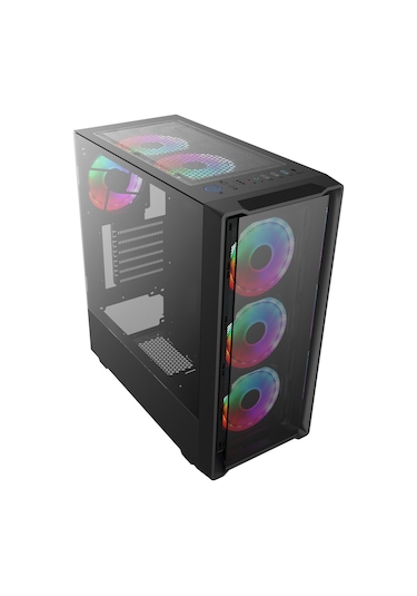 Blueforce Phoenix 4* Rgb Fanlı Atx-Mini Atx Itx Uyumlu Mid Tower Gaming Oyuncu Bilgisayar Kasası Psu'suz