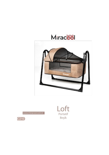 Miracool Loft C 210 Portatif Beşik Kahverengi + Bambo Yatak