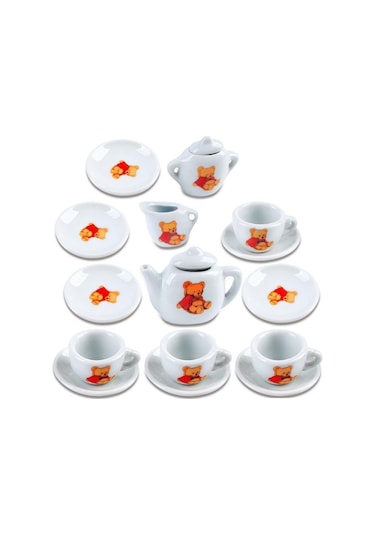 17 Parça Seramik Çay Seti 04803 Ayı Desenli