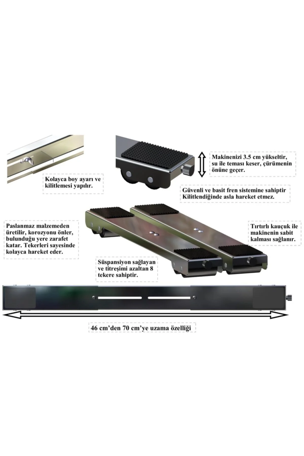 Model Bt Tekerlekli Beyaz Eşya Altlığı Çamaşır Makinesi Altlığı Çeksil