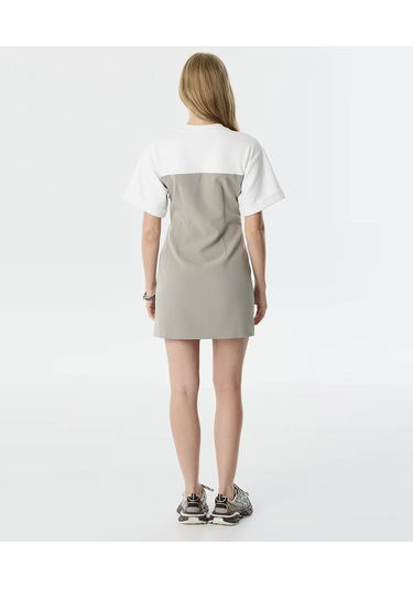 Twist Çift Parça Görünüm Kemerli Gri Kadın Elbise Tw6250002110 Gri