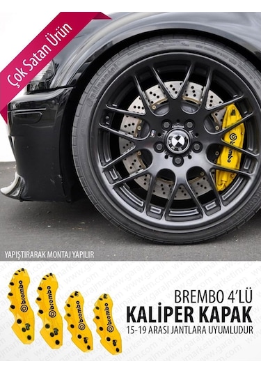 Renault 19 Uyumlu Sarı Kaliper Kapağı 4'lü Yağ Hortumlu