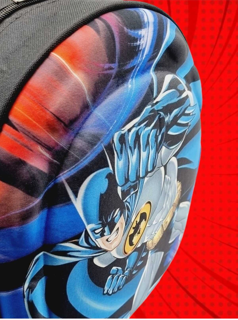 Tezzgelsin 2-6 Yaş Anaokulu Kreş Yarasa Adam Batman Eva Kabartma Baskılı Sırt Çantası Ve Okul Çantası Çok Renkli