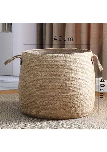 Suntek Dokuma Bitki Sepeti Çamaşır Torbası Dekorasyon L