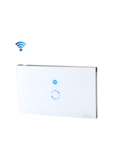 Sonoff Touch 120mm 1 Gang Temperli Cam Panel Duvar Anahtarı Akıllı Ev Işığı Dokunmatik Anahtarı, Alexa Ve Google Home İle Uyumlu, Ac 90v-250v 400w 2a