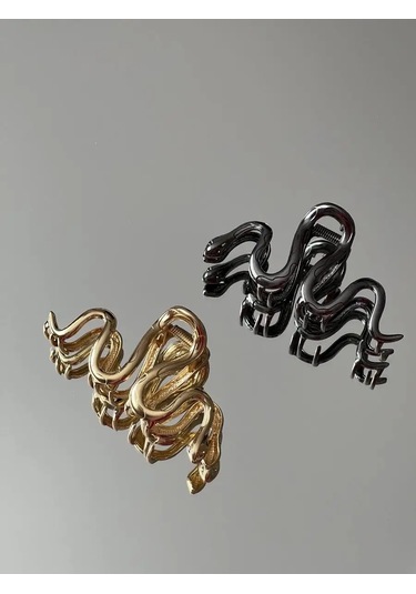 Symbol Metalik Yılan Saç Tokası Ve Klips 161099002 Altın