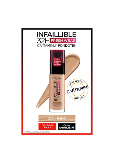 L'Oreal Paris Infaillible 24H Fondöten 220 Sand