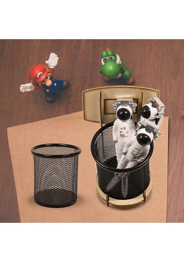 Ganzhoushop Kendin Yap Masaüstü Kalem Tutucubasketbol Standı Basketbol Kalem Tutucu Metal Kalem Tutucu Basketbol Hayranları Dekompresyon Oyuncağı Olarak