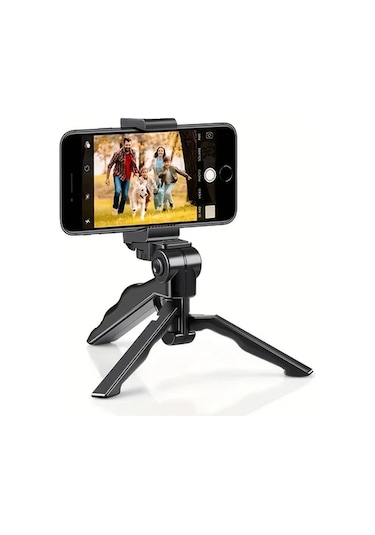 Motion003 Taşınabilir 360 Dönebilen Anti Shake Tripod Siyah Mobil Telefonlar İçin Dayanıkl Siyah