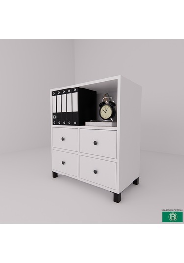 Dosya Dolabı Ve Çok Amaçlı Dolap 4 Çekmeceli Beyaz