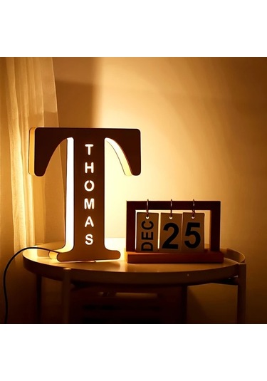 Willowhaven I 1pc Zouwıı Kişiselleştirilmiş Led Duvar Gece Lambası Özel İsim Tarih Üst Kasa Harfler Geri Dönüştürülmüş Ahşap Usb Beslemeli Yatak Odası Dekorasyonu Ahşap