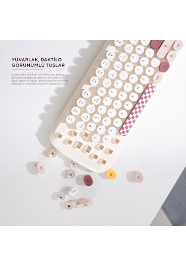 Everest KM-6284 Whisker Kablosuz Q Klavye Mouse Seti