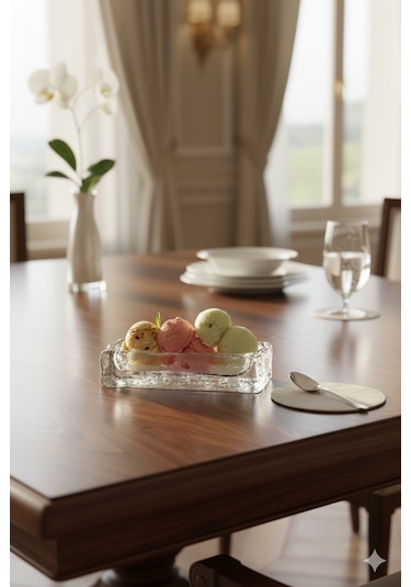 Nude 25368 Ice Cube Dondurma Servis Tabağı Kristal, 18 Cm