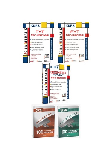 Acil + Anla Kazan 2026 Tyt Ayt Matematik Geometri Soru + Paragraf Dil Bilgisi Deneme 4 Lü Set