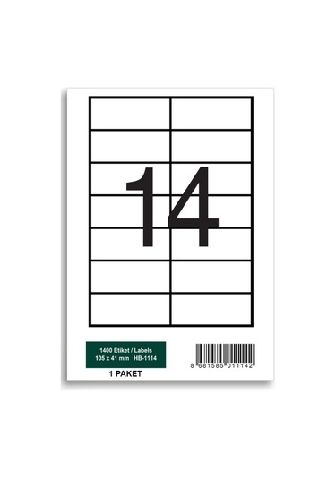Herboy Hb-1114 105 X 41 Mm A4 Laser Etiket 100 Adet