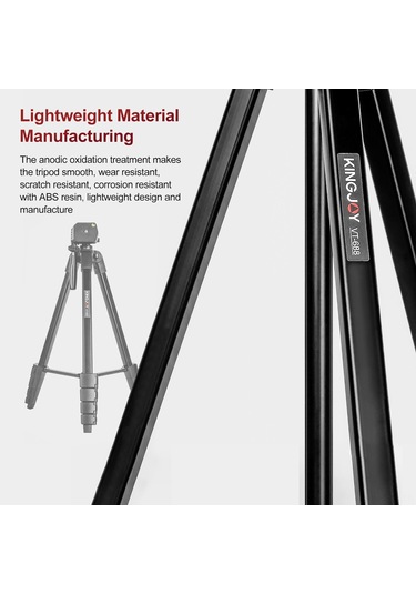 Monyee "kıngjoy Vt-688 Taşınabilir 5 Ayarlı Mini Tripod, 360 Dönebilir Başlık, 2kg Taşıma Kapasiteli, Kablosuz Kumandalı Alüminyum Sehpa"