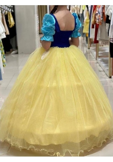 Kız Çocuk Pamuk Prenses Kostümü-13690 Sarı