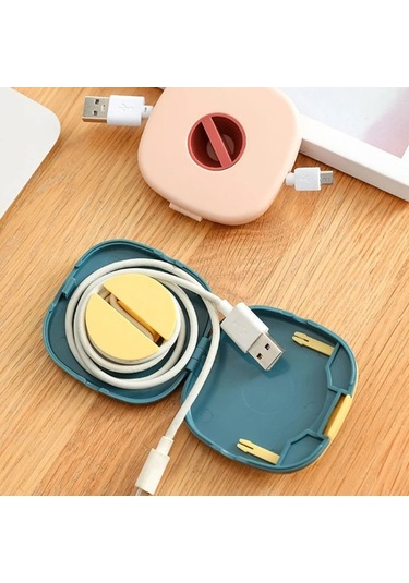 Gateesat Beyaz Gri Döner Telefon Standlı Taşınabilir Şarj Kablosu Saklama Kutusu