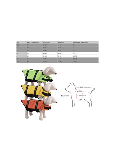 Mufunye Köpek Yüzme Kurtarma Ceketi, Reflektif Fonksiyonlu, Köpük Ve Poliester Malzeme, Yeşil/yeşil/turuncu Seçenekli, 7 Farklı Beden Xxs-xxl HS615