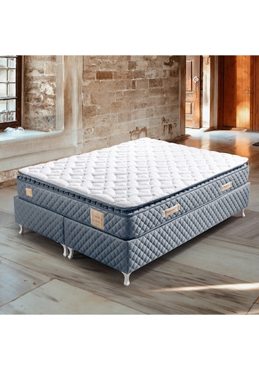 Setaymobilya Ortopedik Yatak, Stella Açık Mavi Pedli Ortopedik Yaylı Yatak