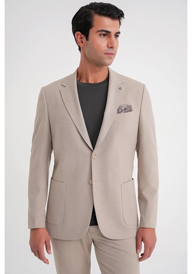 C 698 Ceket Regular Fit Bej-1 Casual Bej