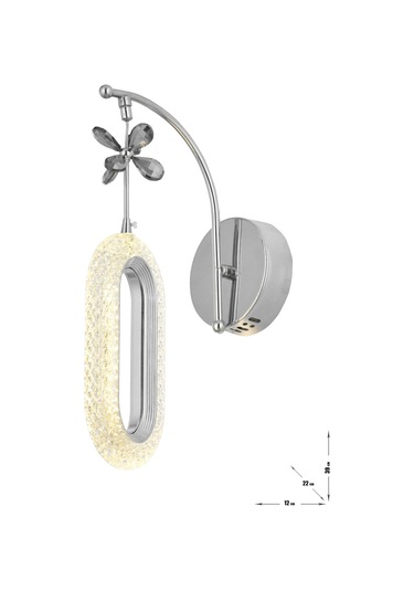 Sessi Power Ledli Modern Lüks Duvar Aplik, 3 Renk: Sarı-beyaz-gün Işığı - Krom Krom