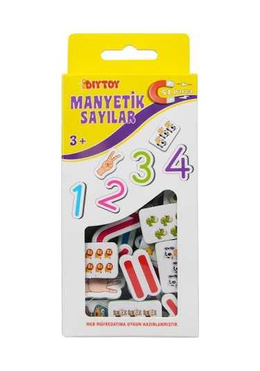 +3 Yaş Manyetik Sayılar 51 Parça (Diytoy)