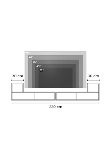 Bucak Çok Amaçlı Kitaplık Tv Ünitesi Meşe Meşe