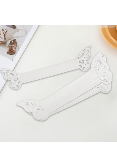 Suntek 20x Kağıt Peçete Halkaları Dekor Sahipleri Serviette Beyaz