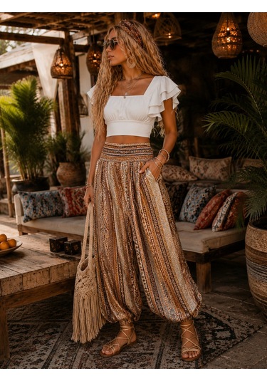Na Addesıgn Bohem Chic Bluz Sırt Dekolteli Fırfır Kol Tasarım Crop Beyaz