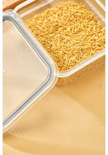 3 Parça Contalı Ve Sızdırmaz Kapaklı Saklama Kabı Seti Buzdolabı Ve Kuru Gıda Uyumlu 3x850 Ml Şeffaf