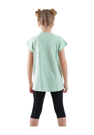 Denokids Puanlı Kaplan Kız Çocuk T-shirt Tayt Takım Renkli Çok Renkli