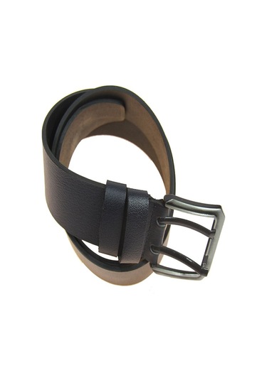 Hakiki Deri Erkek Çift Dilli Kot Kemeri 4,5 Cm Siyah
