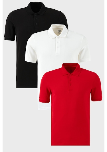 Buratti Erkek T Shirt 5902127s3 Siyah-beyaz-kırmızı Beyaz - Kırmızı - Siyah